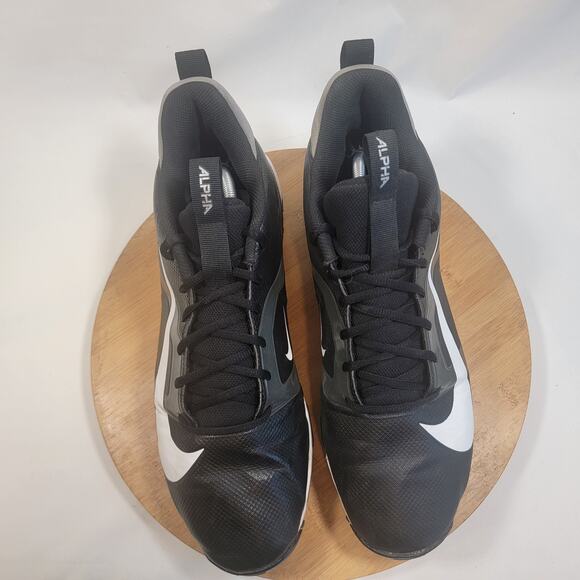 Nike Alpha Fast Flex Baseball Sneakers Shoes Men 13 Black White - Picture 5 of 14